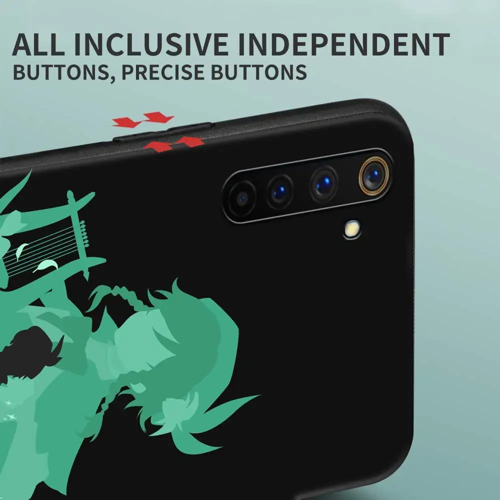 capa for realme 8 c21 6 c3 7 pro gt master xt c11 7i phone case for oppo a53 a9 2020 a93 a52 black cover genshin impact anime free global shipping