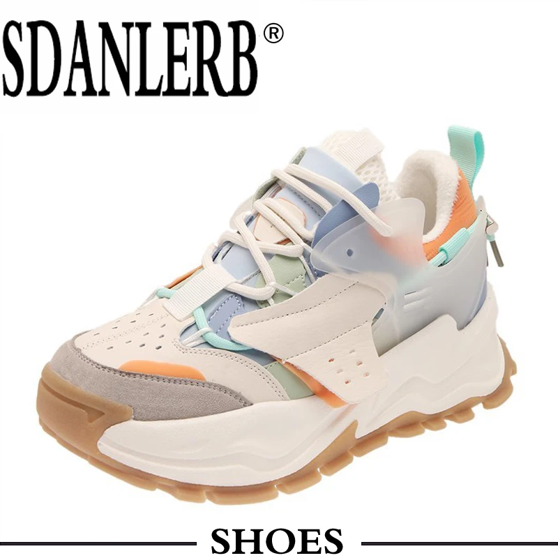 

Кроссовки женские с меховой подкладкой, Повседневная модная обувь на толстой подошве, Зимние сникерсы