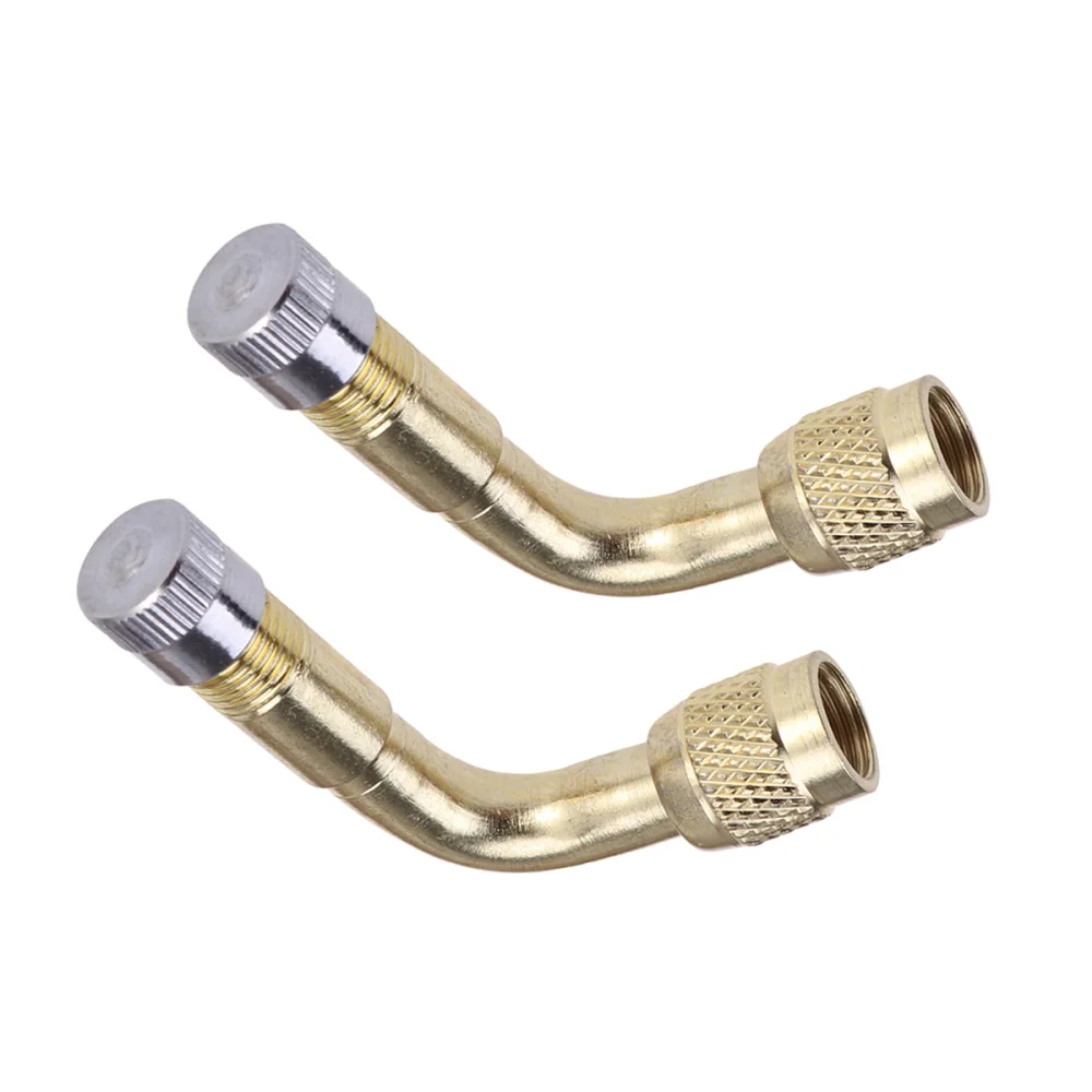 

2 Pcs 90 Degree Brass Air Tyre Schrader Stem with Extension Adapter for Car Truck Motorcycle