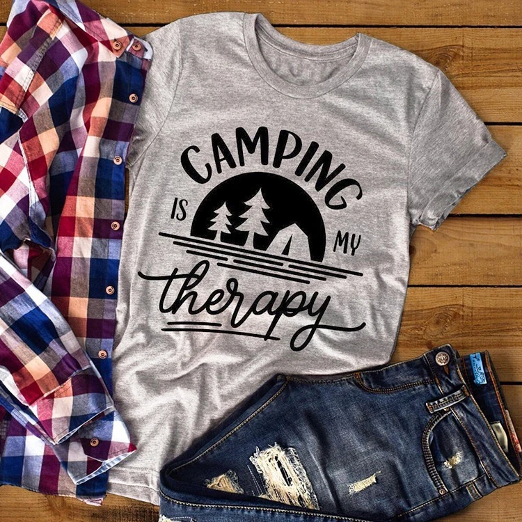 

Смешная Повседневная художественная футболка с надписью и графическим принтом, стильная хипстерская одежда для кемпинга, желтая футболка ...