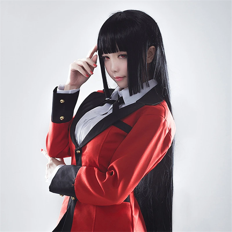 New anime kakegurui cartoon student Jabami Yumeko cosplay costumes jacket skirt gift socks girl uniform full Halloween costume |