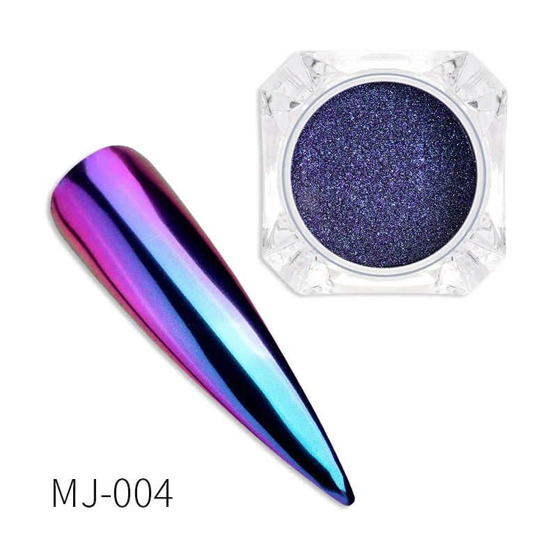 MJ-004 1 коробка Ослепительная зеркальная блестящая Лазерная хромированная пигмент сделай сам для салона голографическая пудра для украшения ногтей Маникюр для УФ-геля - Цвет: MJ-004