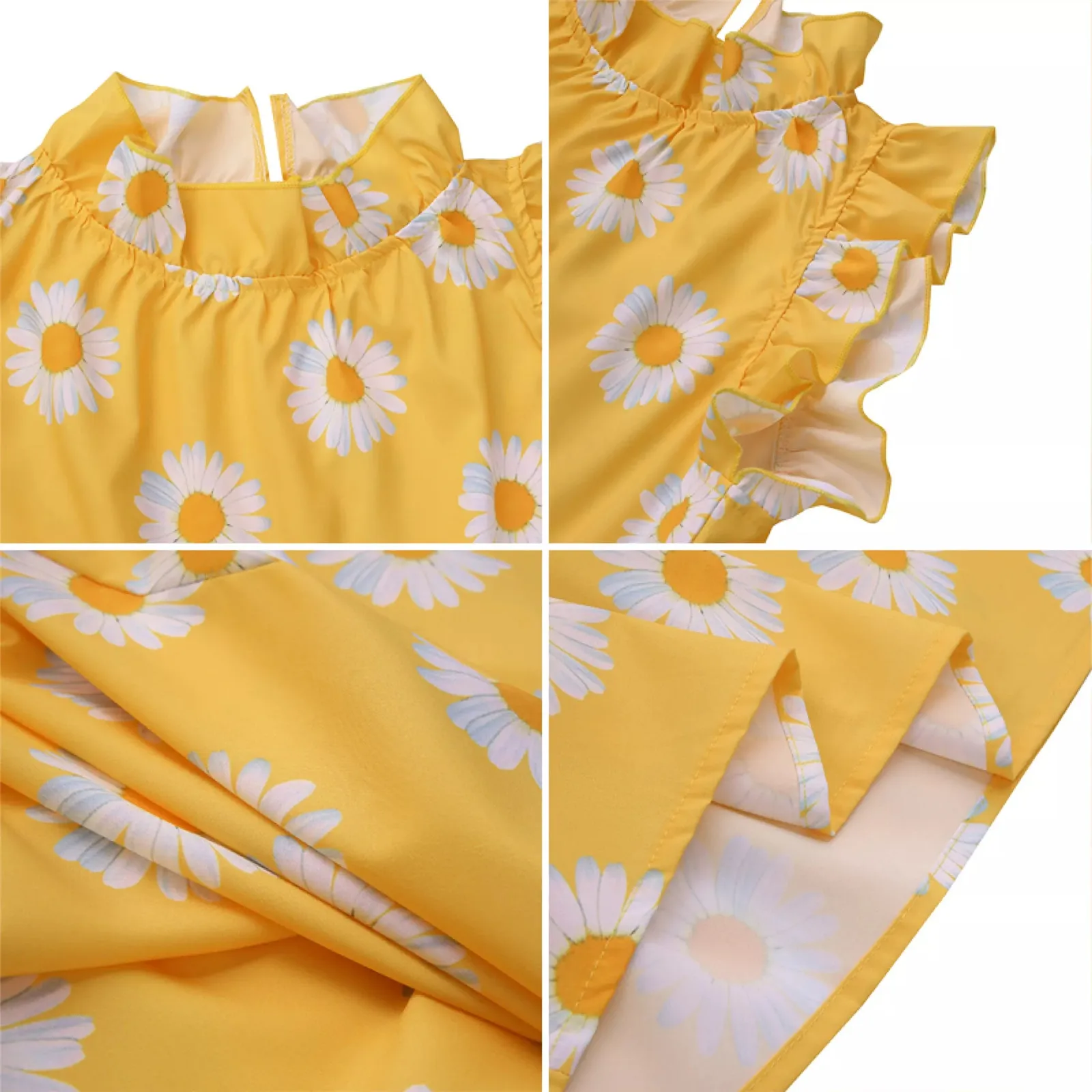 

Women Summer Flower Print Shirred Neck Sleeveless Off Shoulder A Line Mini Dress Sundress Holiday Loose Swing Dresses Vestidos
