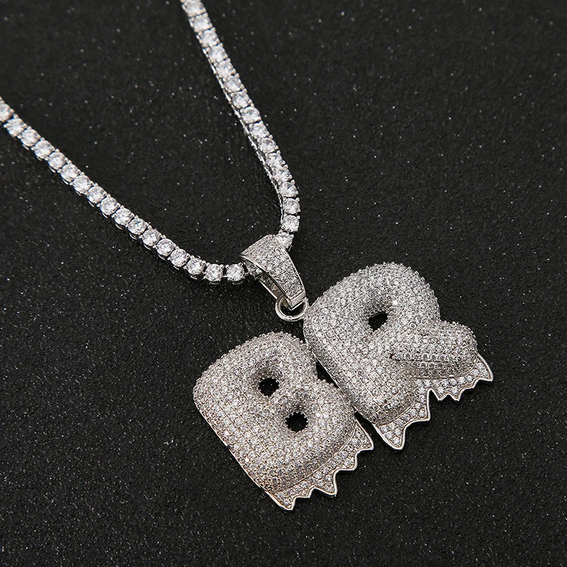 Цепочка с подвеской в виде букв для мужчин и женщин ожерелье кубическим