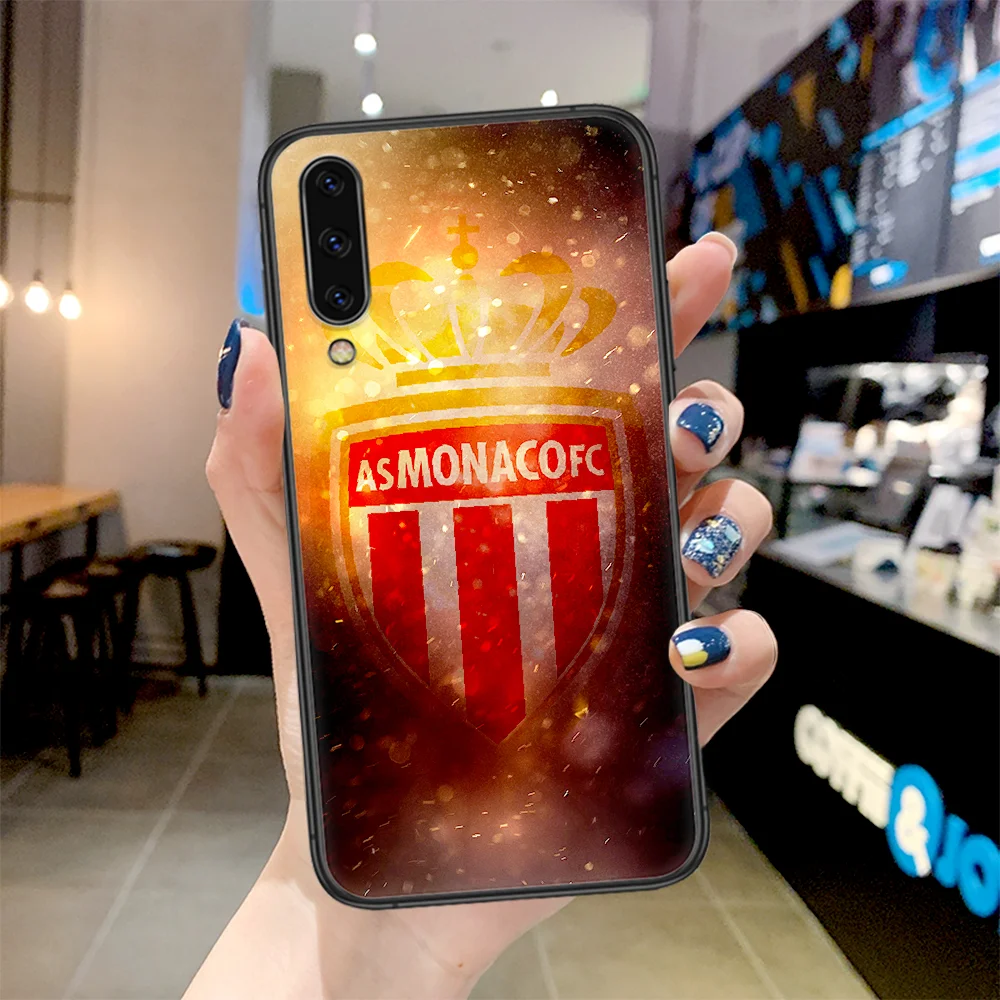 

As Monaco Soccer Logo Phone Case For Samsung Galaxy A 3 5 7 8 10 20 20E 21S 30 30S 40 50 51 70 71 black Shell Luxury Funda Trend