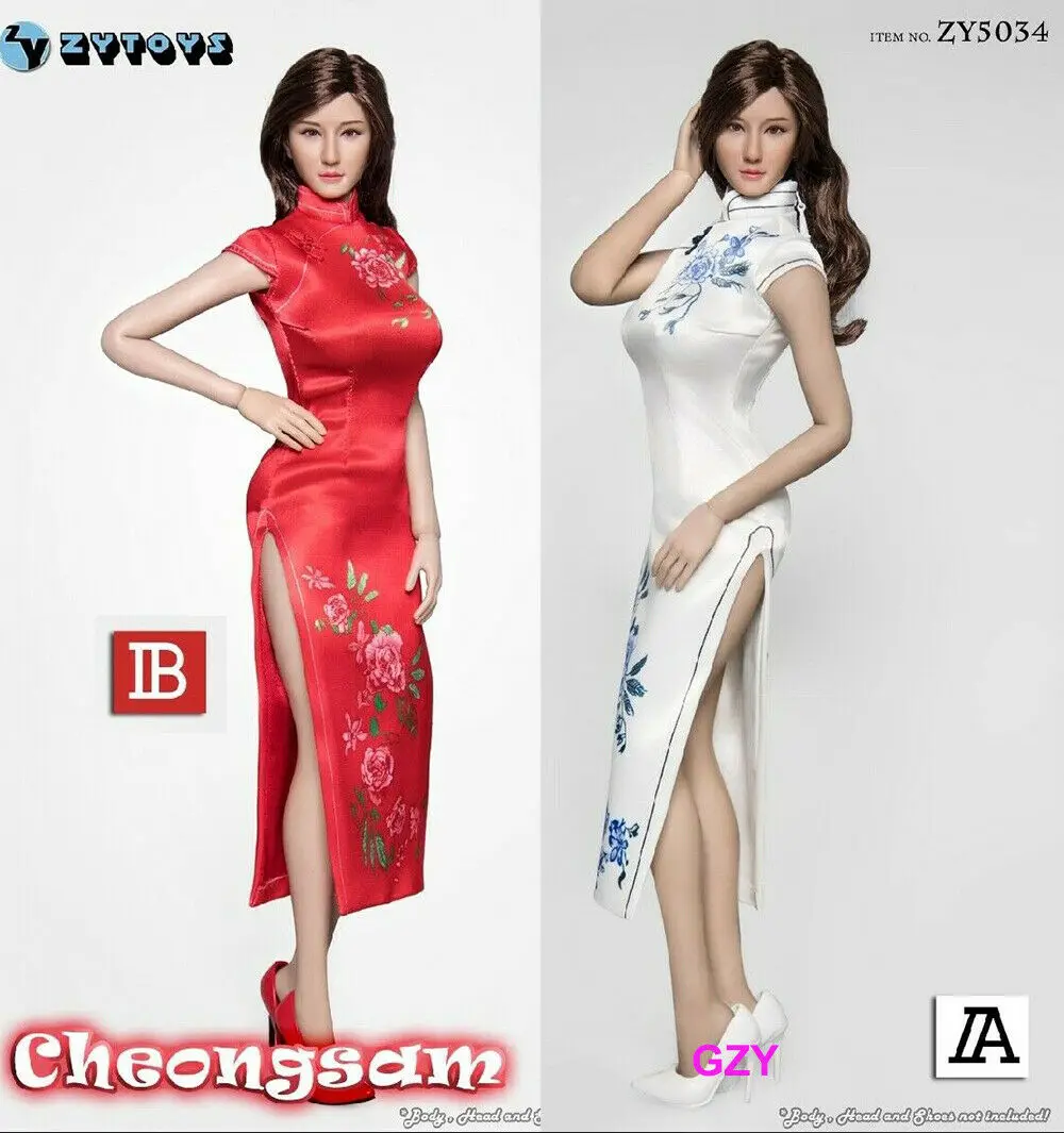 

Chinese Costume Cheongsam 1/6th ZY5034 Sexy Ladies Clothes Fit 12" Female Action Figure Body Dolls ZYTOYS