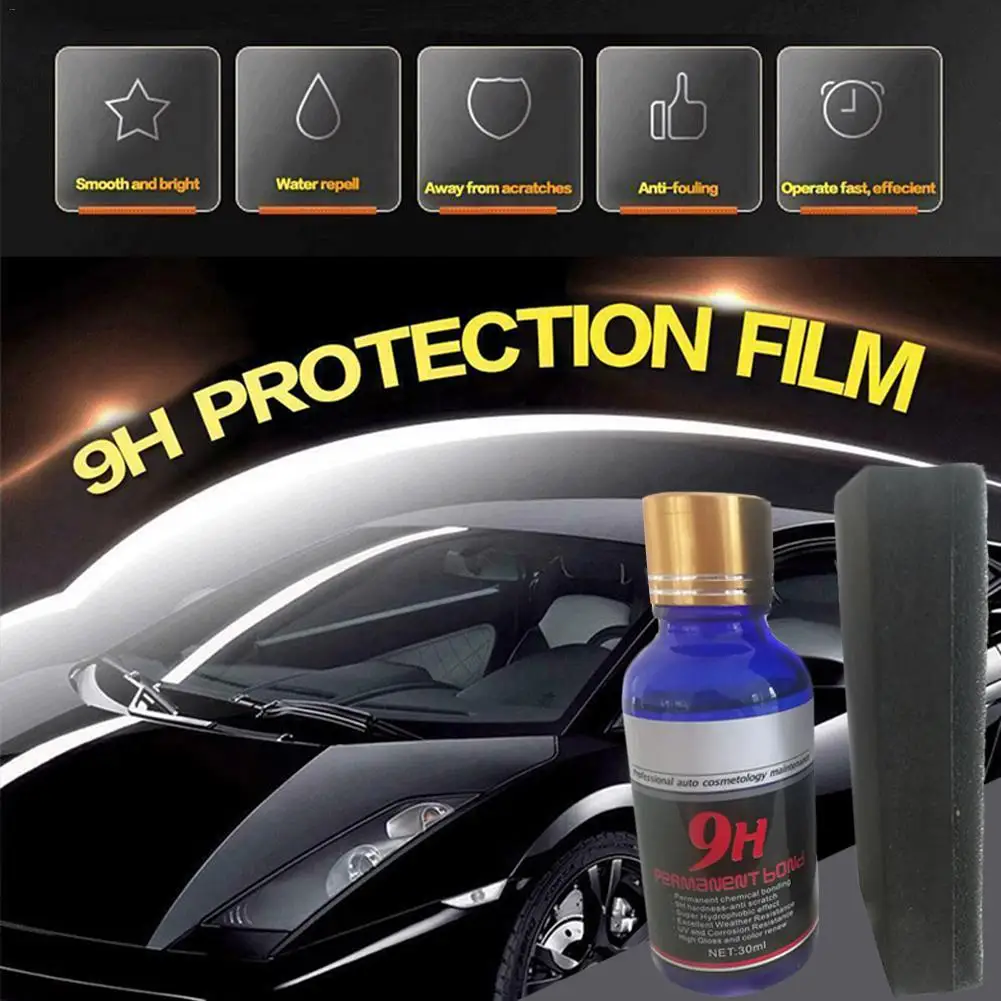 Нанополироль 9H для автомобиля жидкое гидрофобное покрытие автомобильного