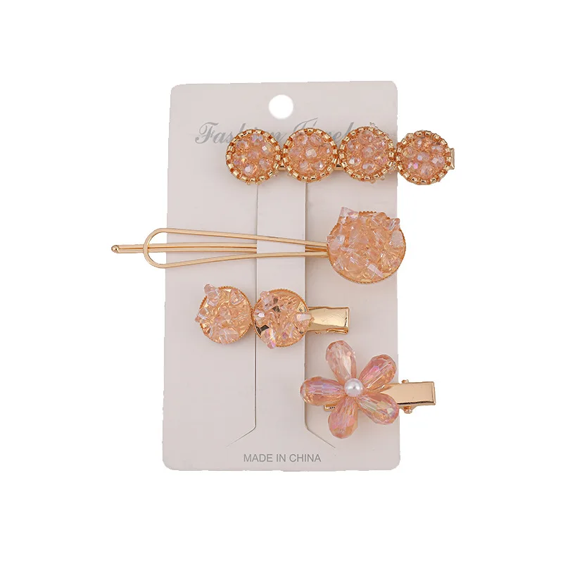 4 шт./компл. корейские шикарные круглые жемчужные Цветочные заколки для волос