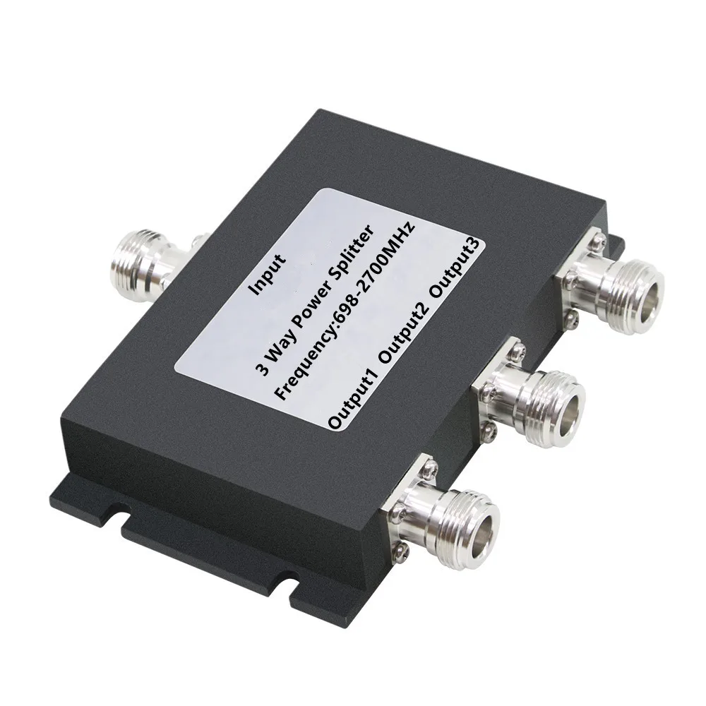 698-2700MHz 3 Way Power Splitter Divider Wilkinson Micro Strip  50W N Female Connector For Mobile Phone Signal Booster
