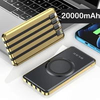 20000mah power bank qi wireless charger powerbank built in cable fast charger for iphone 13 12 pro samsung s21 xiaomi poverbank