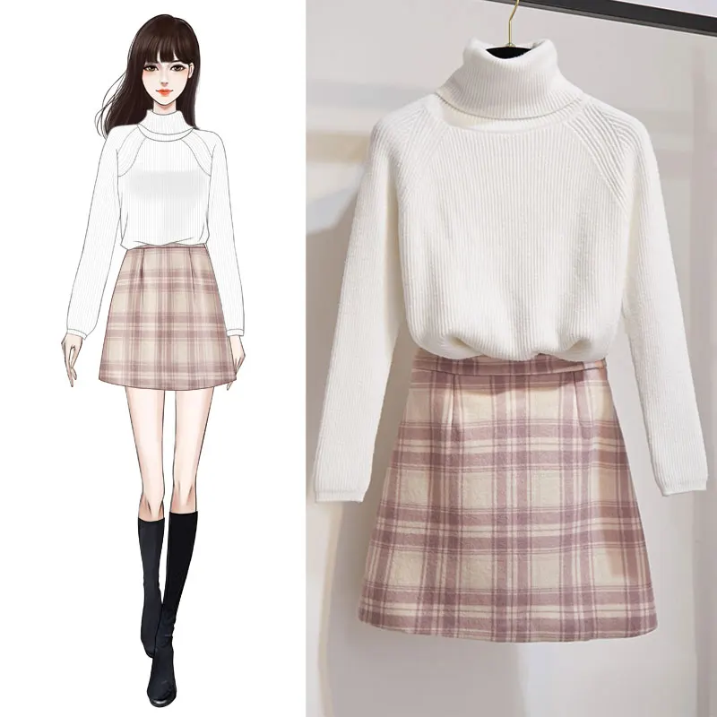 KINOMI осенне-зимние женские повседневные комплекты одежды вязаный теплый свитер с