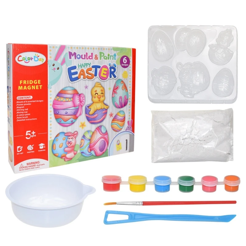 

DIY Plaster Mould Refrigerator Magnets Set Handmade Lovely Colored Drawing Module for Children Friends