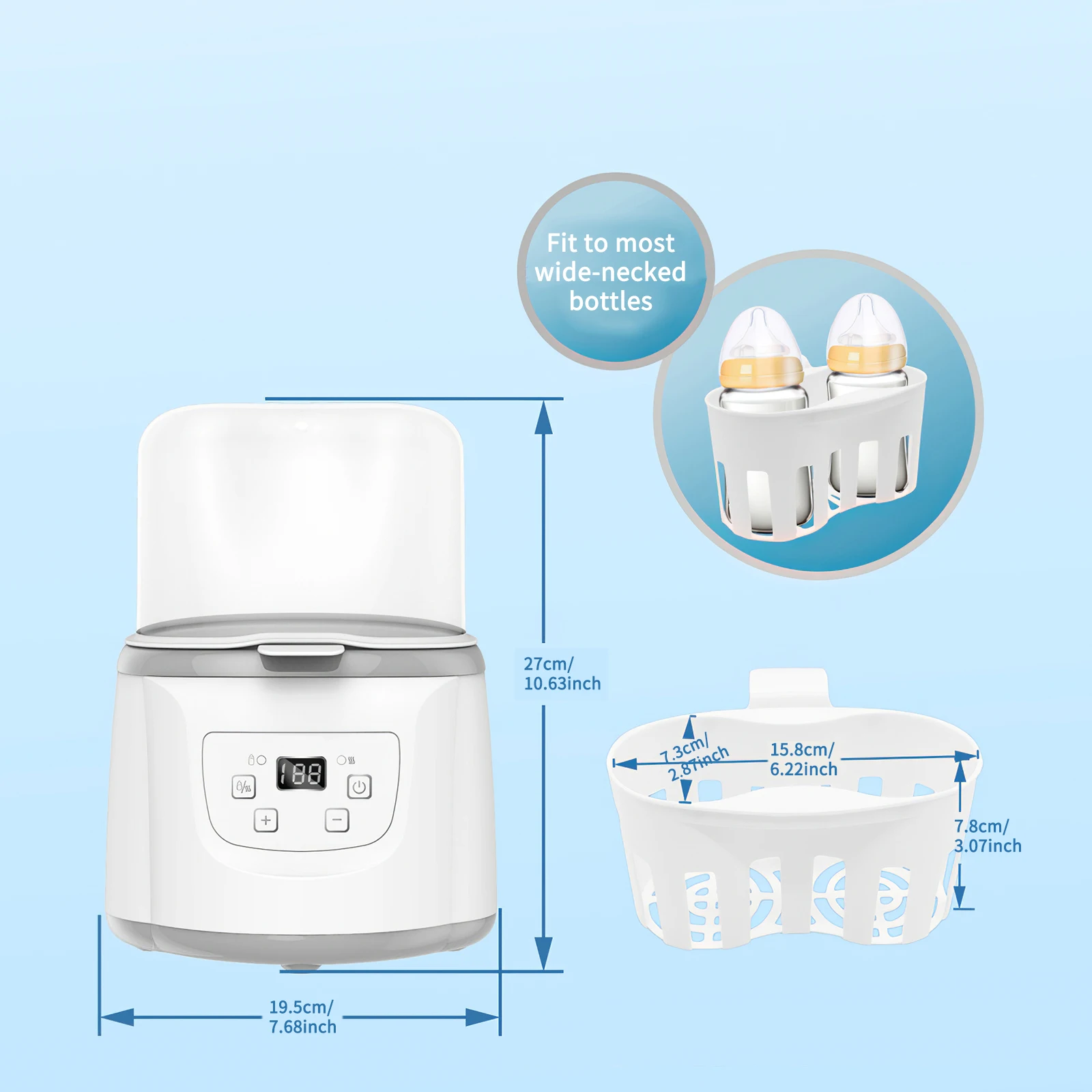 

Smart Automatic Intelligent Thermostat Baby Bottle Warmers Disinfection 220V Non-Toxic Electric Fast Warm Milk Food Sterilizers