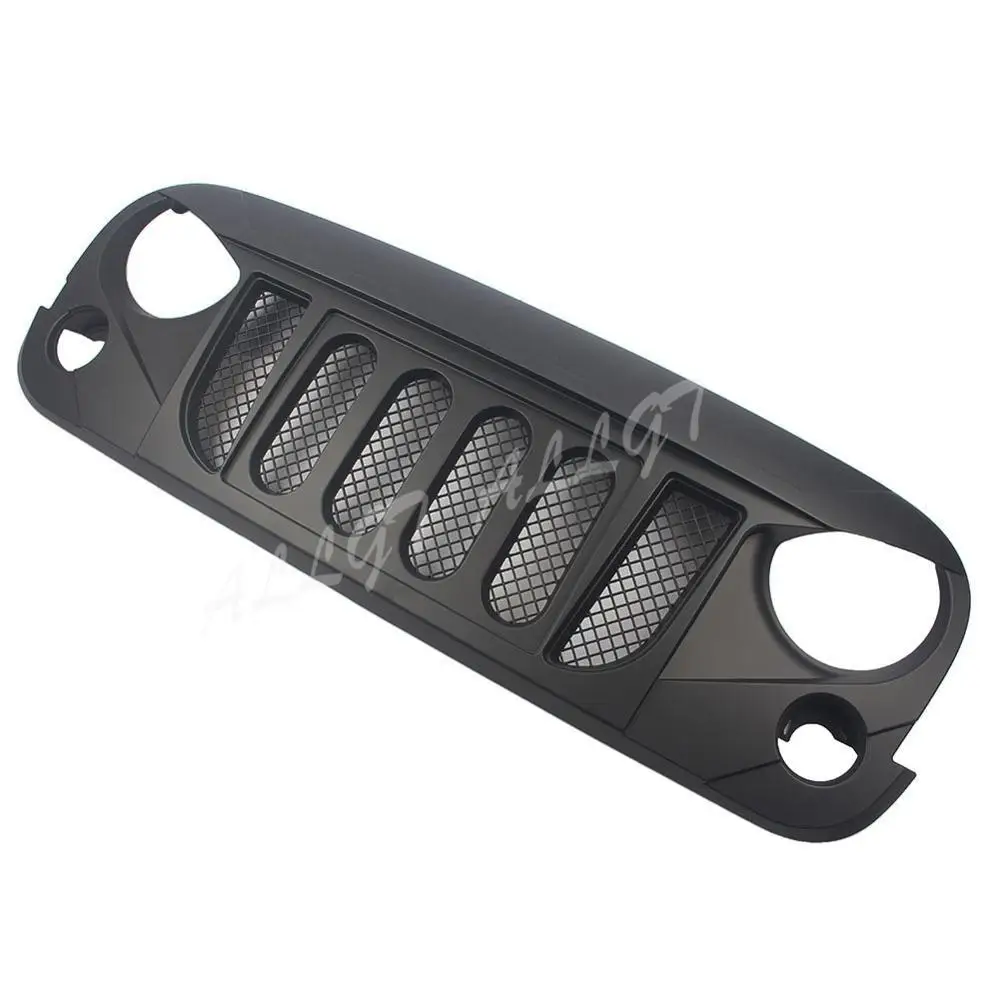 Front Grill Bumper upper grill For Jeep Wrangler JK 2007 2008 2009 2010 2011 2012 2013 2014 2015 2016 2017 Black Grille | Автомобили и