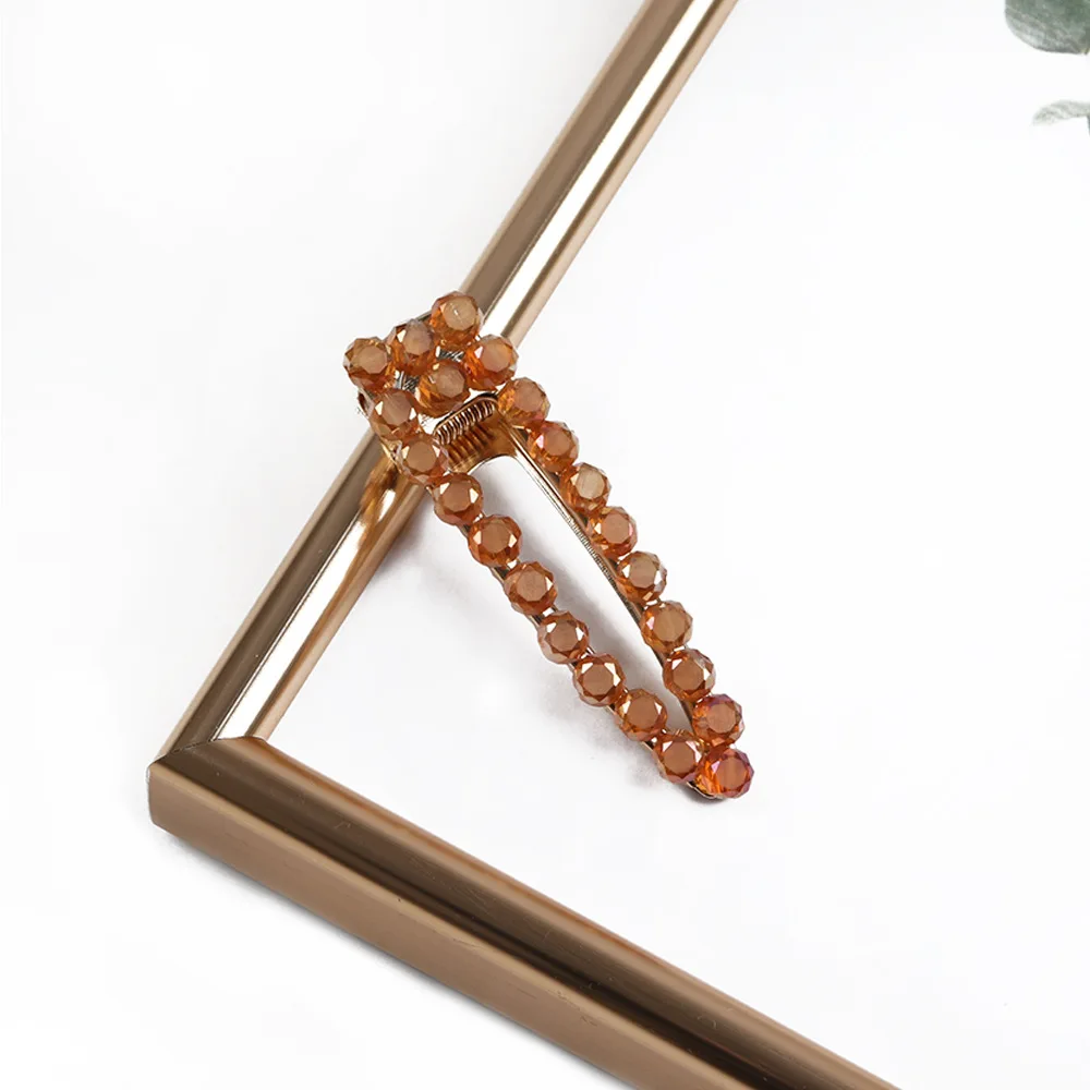 

1PCS Korea Style Crystal Hair Clips Women Rhinestone Geometric Waterdrop Hairpins Snap Barrettes Headdress Hair Accessories