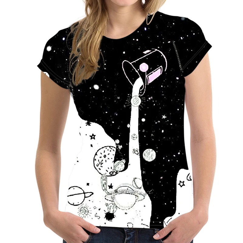 

Summer Women T-shirts Colorful Print Fashion Clothing Lady O-Neck Big Size Tops XXS-6XL Wholesale Custom Image Dropshipping 2021