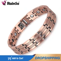 rainso men healing full magnetic bracelets copper arthritis therapy health care chain fashion hologram jewelry for lover