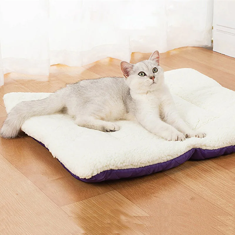 

Dog Bed Mat Soft Fleece Pet Sofa Bed Dog Baskets House Winter Warm Cat Pad Blanket Cushion Thicken mattress Puppy Kennel