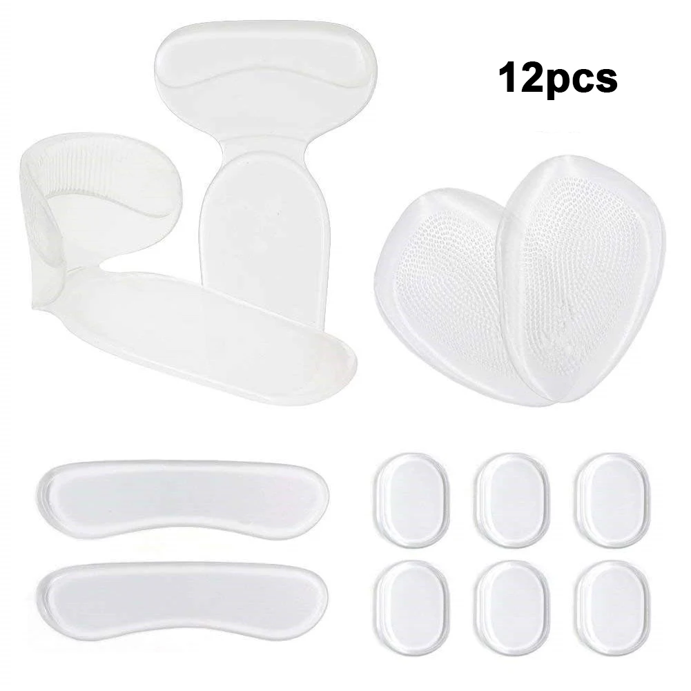 

12 шт., Прозрачные Вкладыши для защиты ног, для мужчин и женщин