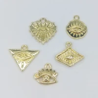 10pcs gold color evil eye charms irregular eyes pendants supplies for diy earring necklace jewelry making accessories