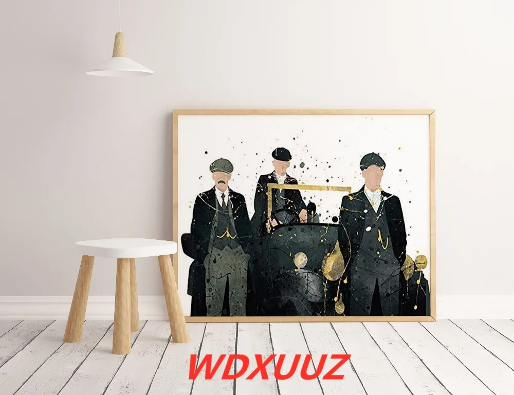 Британский сюжет с рисунком, серия ТВ, кровавый гангстер, пики, шоры, HD wtercolor, плакат, Картина на холсте, художественный декор, без рамки, o713