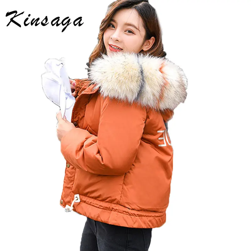 Новинка 2019 Зимняя женская разноцветная короткая парка из искусственного меха с