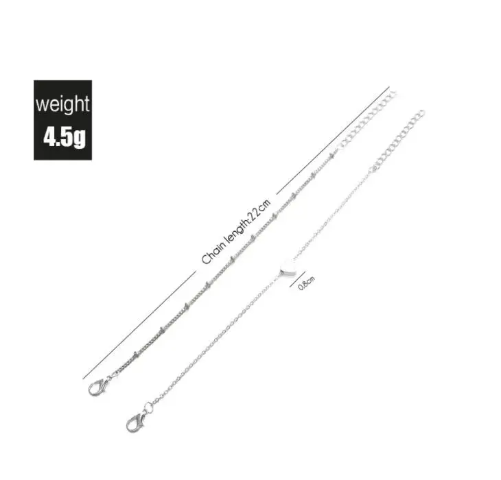 2 шт./компл. минималистичный Золотой Серебряный цвет маленькая любовь звено цепи