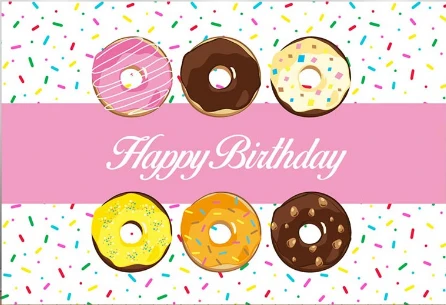 

7x5FT Happy Birthday Donuts Doughnut Grow Up Party Custom Photo Studio Backdrop Background Vinyl 220cm x 150cm