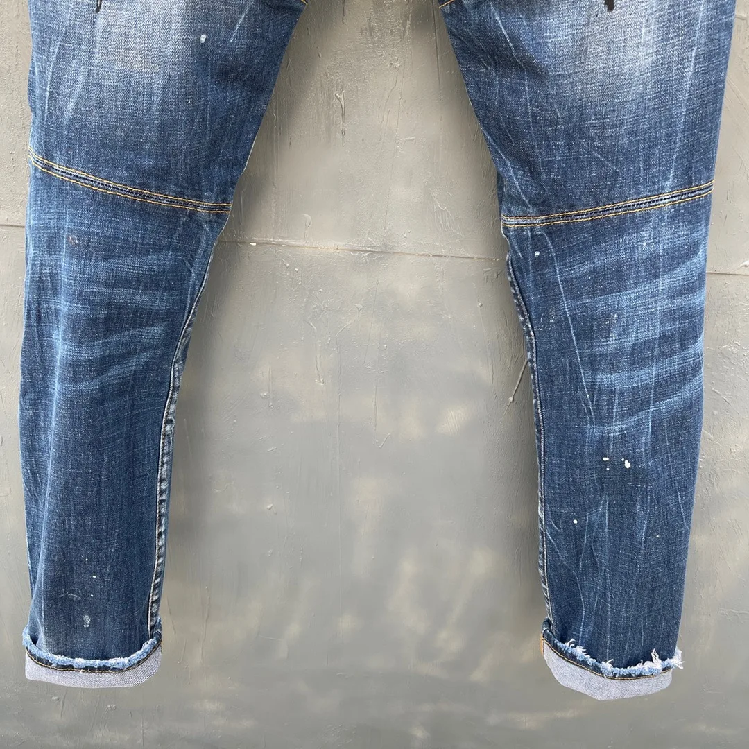 

Pantalones vaqueros ajustados elsticos para hombre, Jeans de algodn de estilo clsico a la moda de marca italiana Eagle para