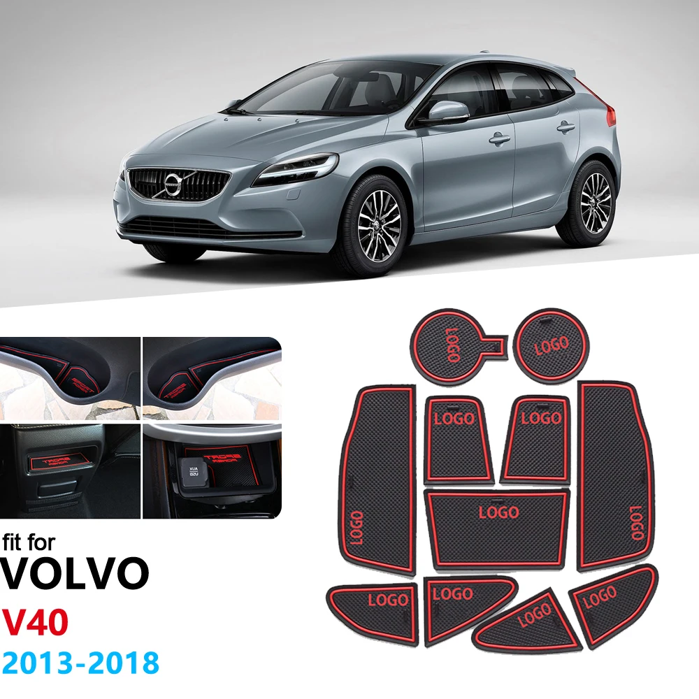 Нескользящий Резиновый коврик для ворот и чашек VOLVO V40 2013 2014 2015 2016 2017 2018 дверной V40CC