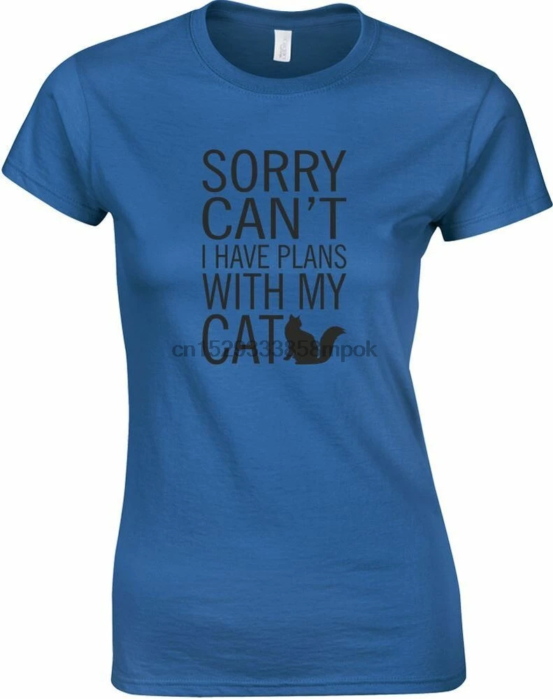 Sorry Cant I Have Plans With My Cat Ladies Printed T-Shirt | Мужская одежда