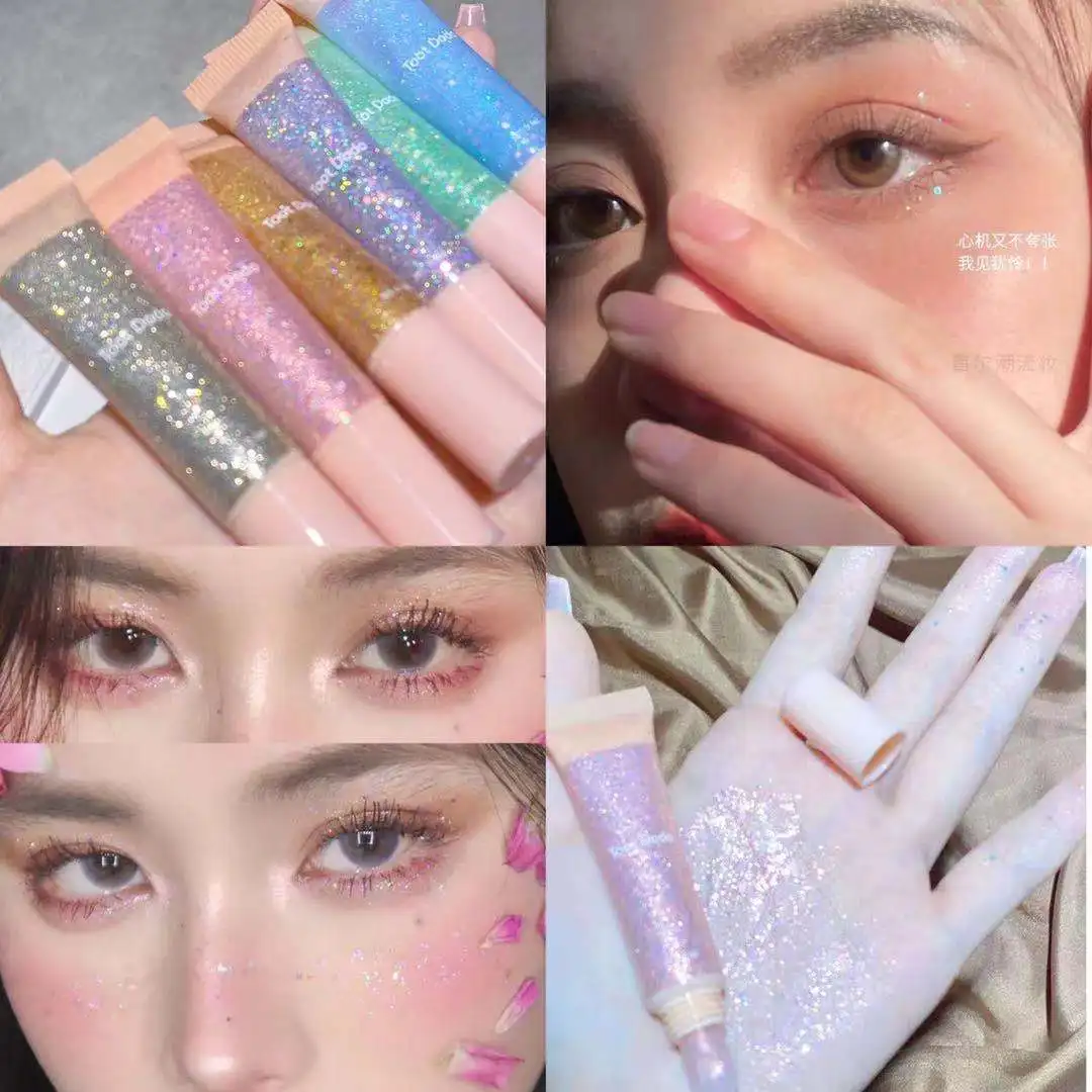 Мерцающие Металлические пигментные тени для век водостойкие алмазные блестящие