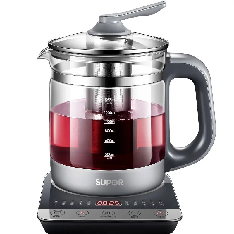 

220V 1.5L Electric Automatic Health Preserving Pot Glass Multi Cooker Electric Kettle Water Boiling Machine Dessert Tea Cooking