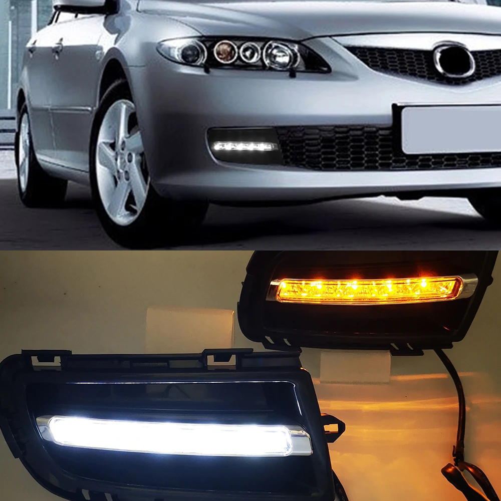 Автомобильная проблесковая 2 шт. DRL для Mazda 6 Mazda6 2005 2006 2007 2008 2009 светодиодный