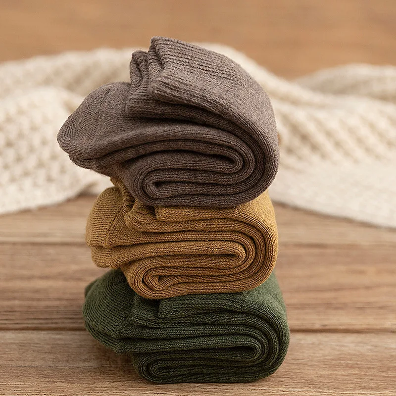 Мужские шерстяные носки 3 пар/компл. зимние теплые супер плотные бархатные