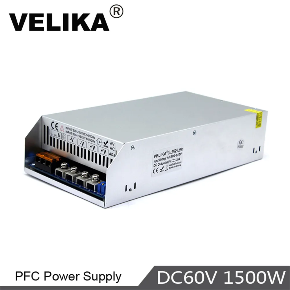 DC60V импульсный источник питания 25A 1500 Вт трансформаторы драйвера 100-240 В