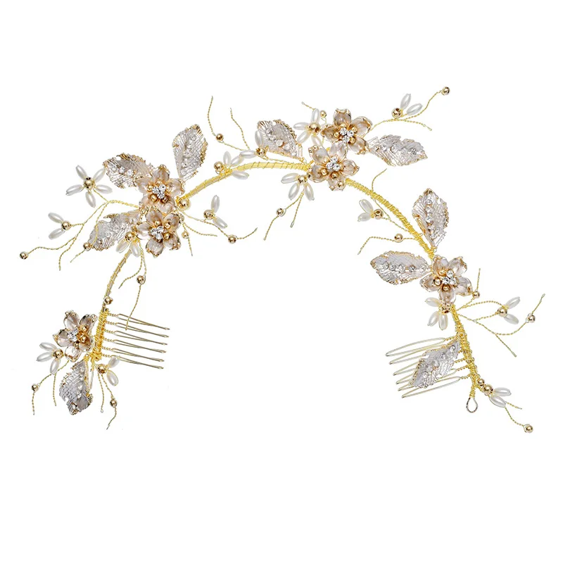 Светильник золотой головной убор жемчужная корона в стиле барокко свадебная