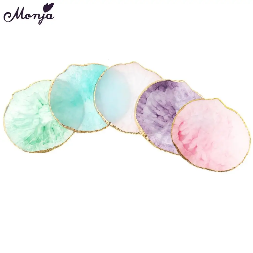 Monja для украшения ногтей круглые акриловая Палитра маникюра 4 цвета с золотыми