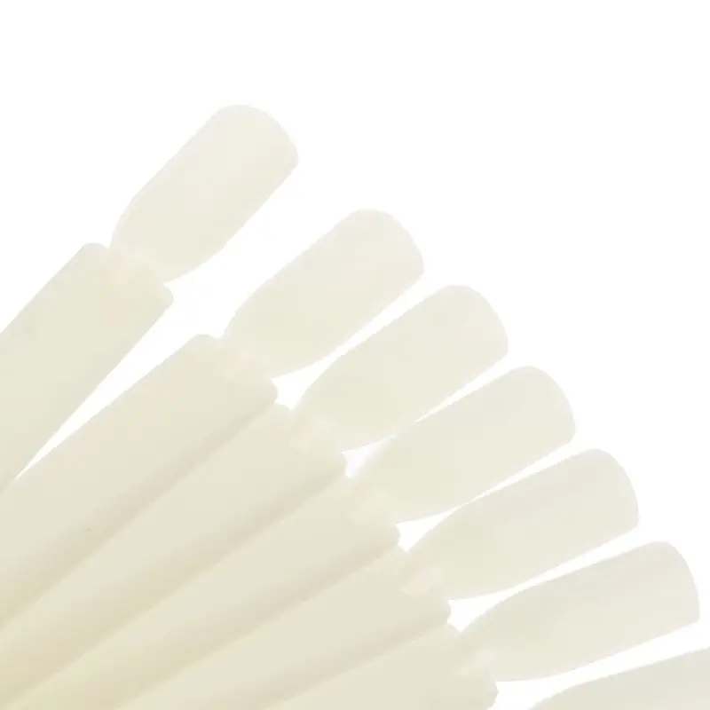 

New Polish Fan Board Display Practice 50 Clear White False Nail Art Tips Stick
