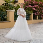 Платье Свадебное ТРАПЕЦИЕВИДНОЕ, с рукавом 34 и многоярусным верхом