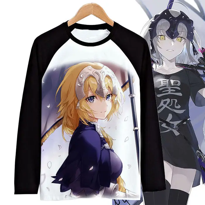 

2021 Eucosm Fate Grand Order Joan of Arc saber anime clothes game clothes men and women cartoon printing long-sleeved T-shirt