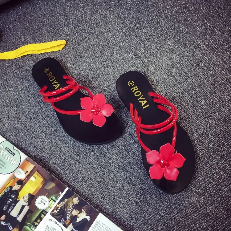 

Rubber Flip Flops Shallow Slippers Casual Summer Women's Shoes Slides Low Hawaiian Luxury Flat Soft Leisure PU Fabric Scandals