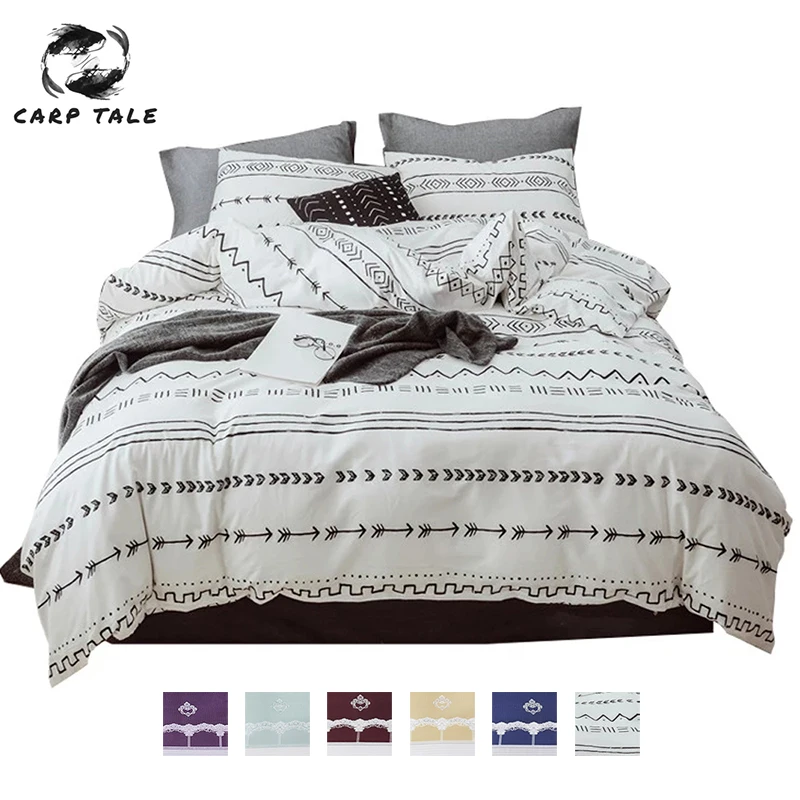 100% хлопок домашний текстиль черная полоса пододеяльник наволочка простыня