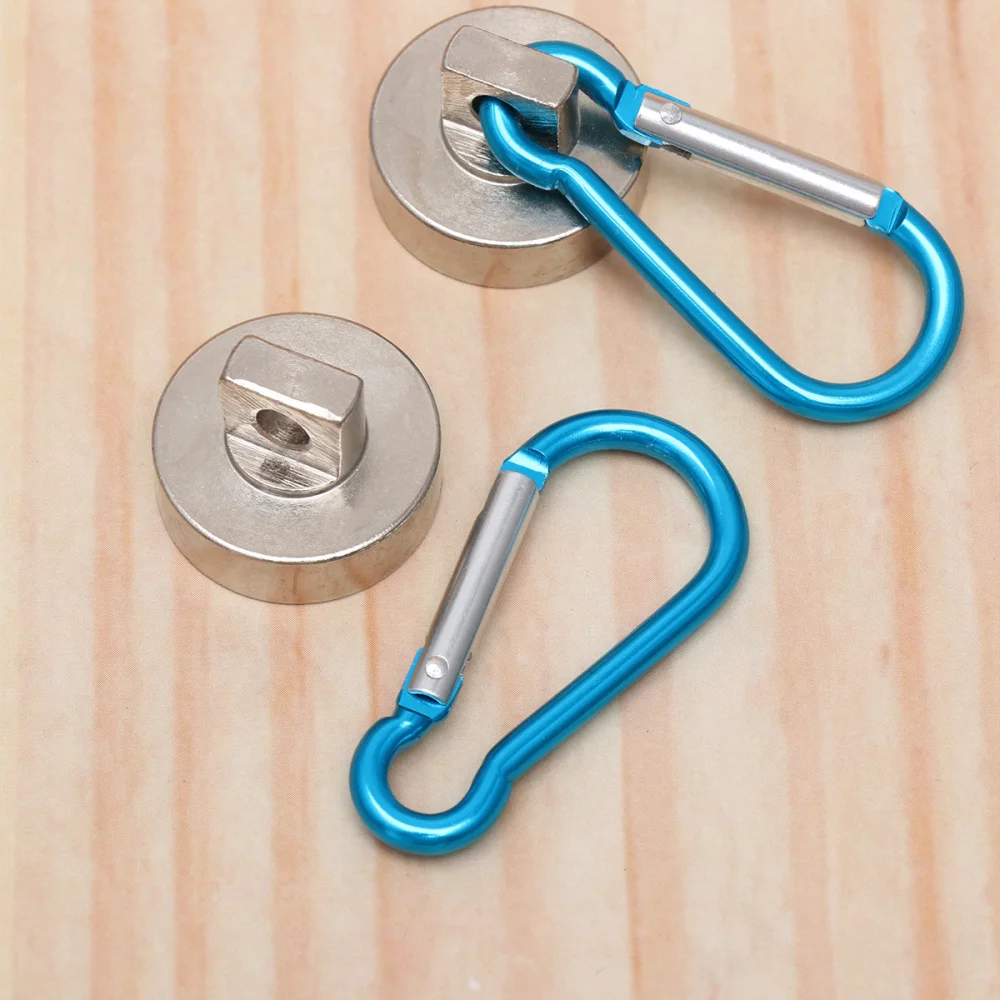 

2 Pcs Magnetic Hooks 22kg Heavy Duty Magnet with Swiveling Carabiner Magnet Snap Hook for Indoor/Outdoor Hanging Bag Kitchen Gar