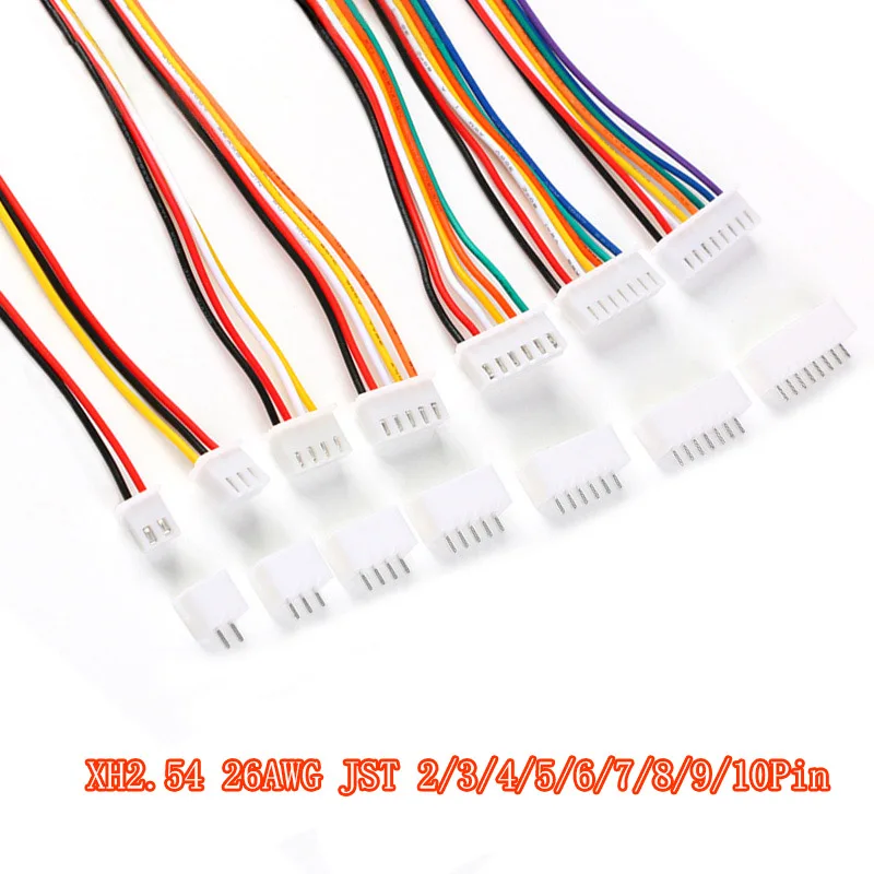 10 комплектов JST XH2.54 XH 2 54 мм коннектор для кабеля 2/3/4/5/6/7/8/9/10 Pin Штекерный разъем 300