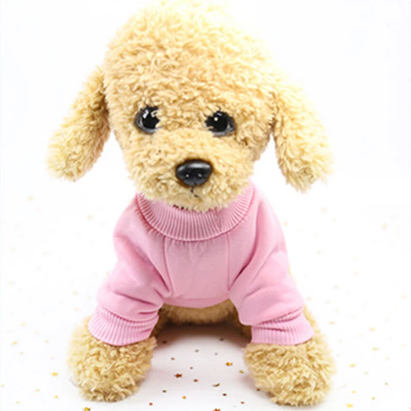 Осенне зимняя теплая мягкая одежда для собак Классическая однотонная домашних