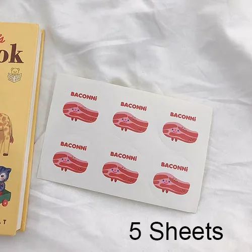 Pink A Sheets Happy monkey 5 листов/упаковка Kawaii стикер s для Слим коробка наклейка с милым рисунком для слизи контейнеры банки DIY Декор Подарочная игрушка - Цвет: Pink A Sheets