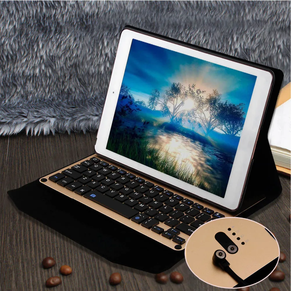 

Besegad Wireless Bluetooth Keyboard Stand Holder Cover Case Bracket for Apple iPad Air / Air 2 / Pro / New iPad 2017 9.7 Inch