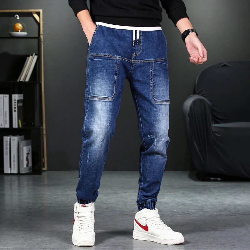 Джинсы мужские классические деловые современные эластичные штаны из денима