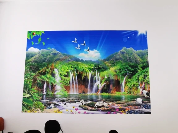 Фон для фотосъемки с изображением водопада весеннего парка сада природы пейзажа